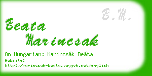 beata marincsak business card