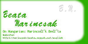 beata marincsak business card